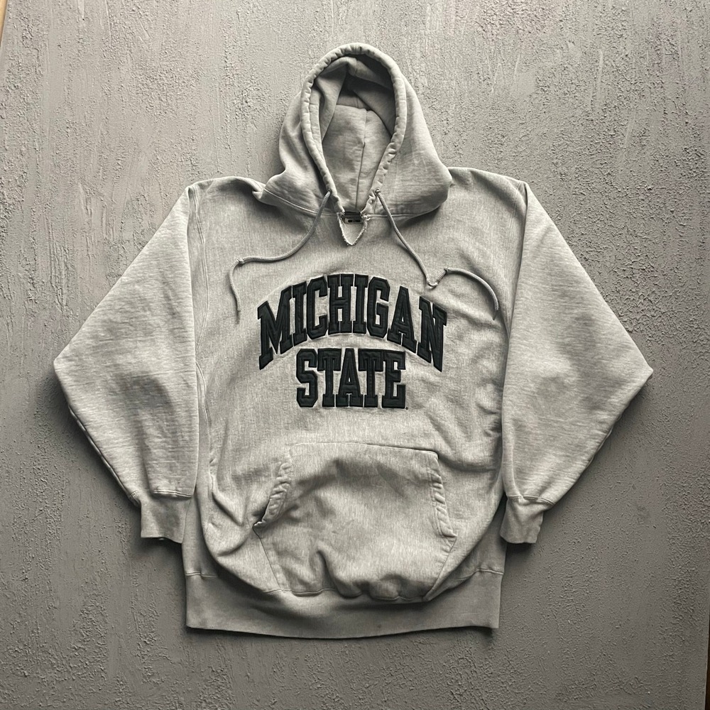 Vintage Michigan State Hoodie Mens XL Grey 2000s Steve & Barrys